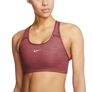 Nike Women's Swoosh Dri Fit Racerback Sports Bra Burgundy Size Small #2009